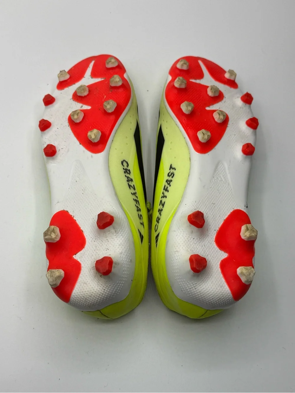 adidas Kids Neon Yellow Soccer Sneakers with Black Stripes